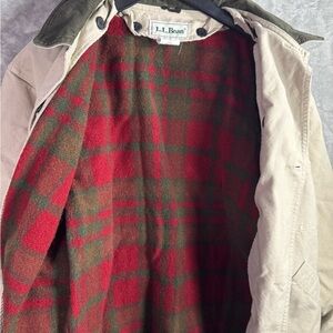 Vintage LL Bean Canvas Chore Coat Corduroy Blanket Lined Mens Large Tall 90s